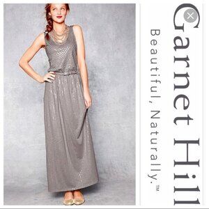 New Garnet Hill Festival Gray Sequin Sleeveless Maxi Dress Women's Size S